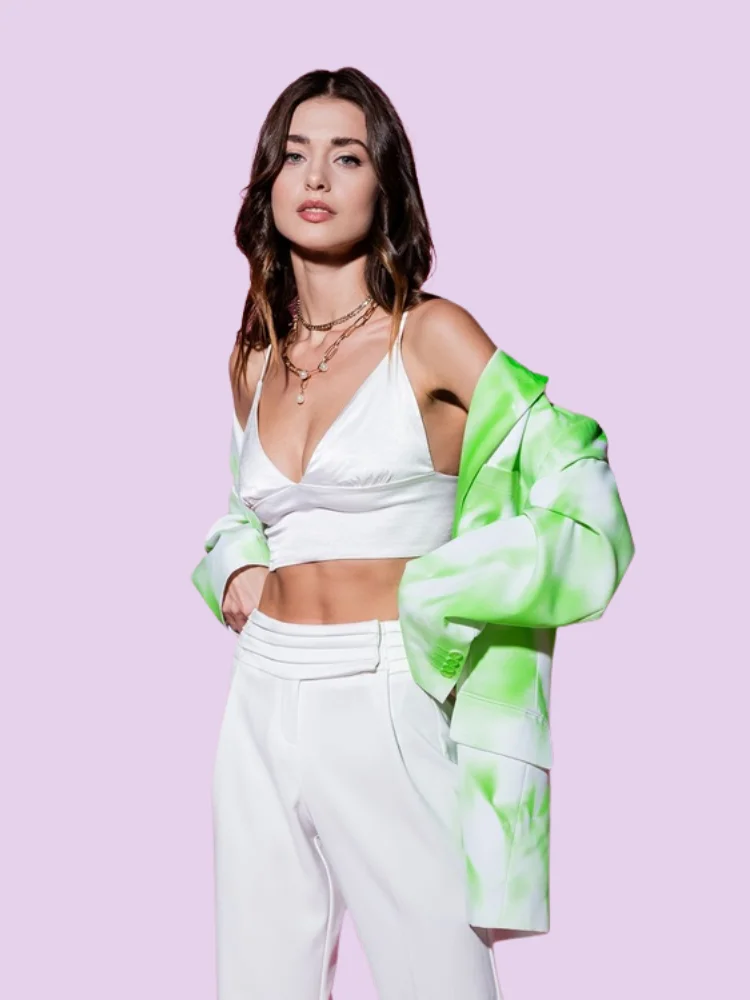 Fashion model posing for a high-end photoshoot.